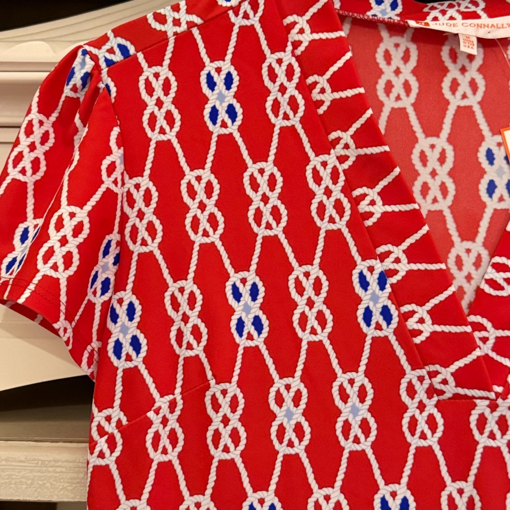 Jude Connally Libby dress Sailors Knot Red Medium M - Picture 2 of 7
